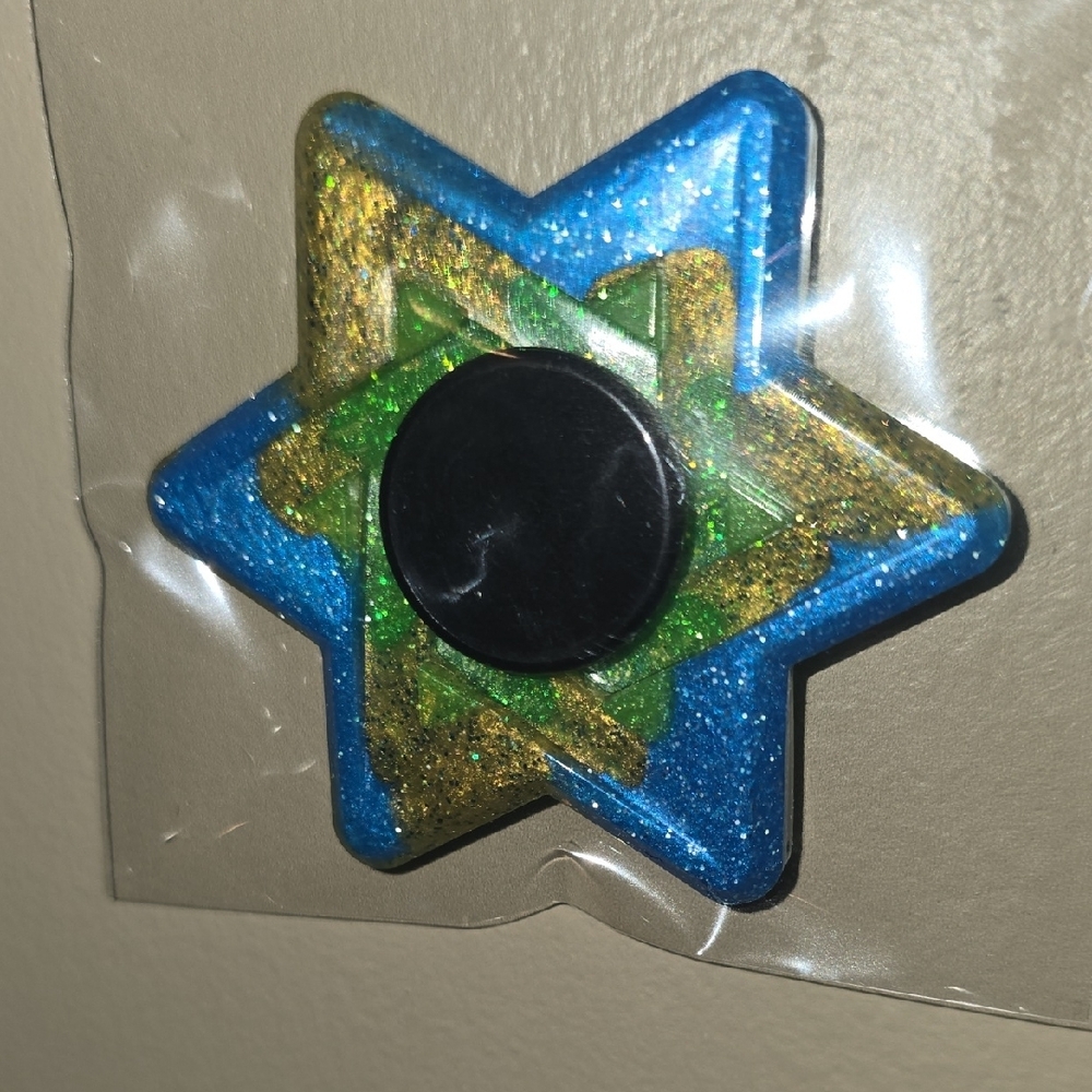 Blue and Gold Star Fidget Spinner - Picture 2 of 5